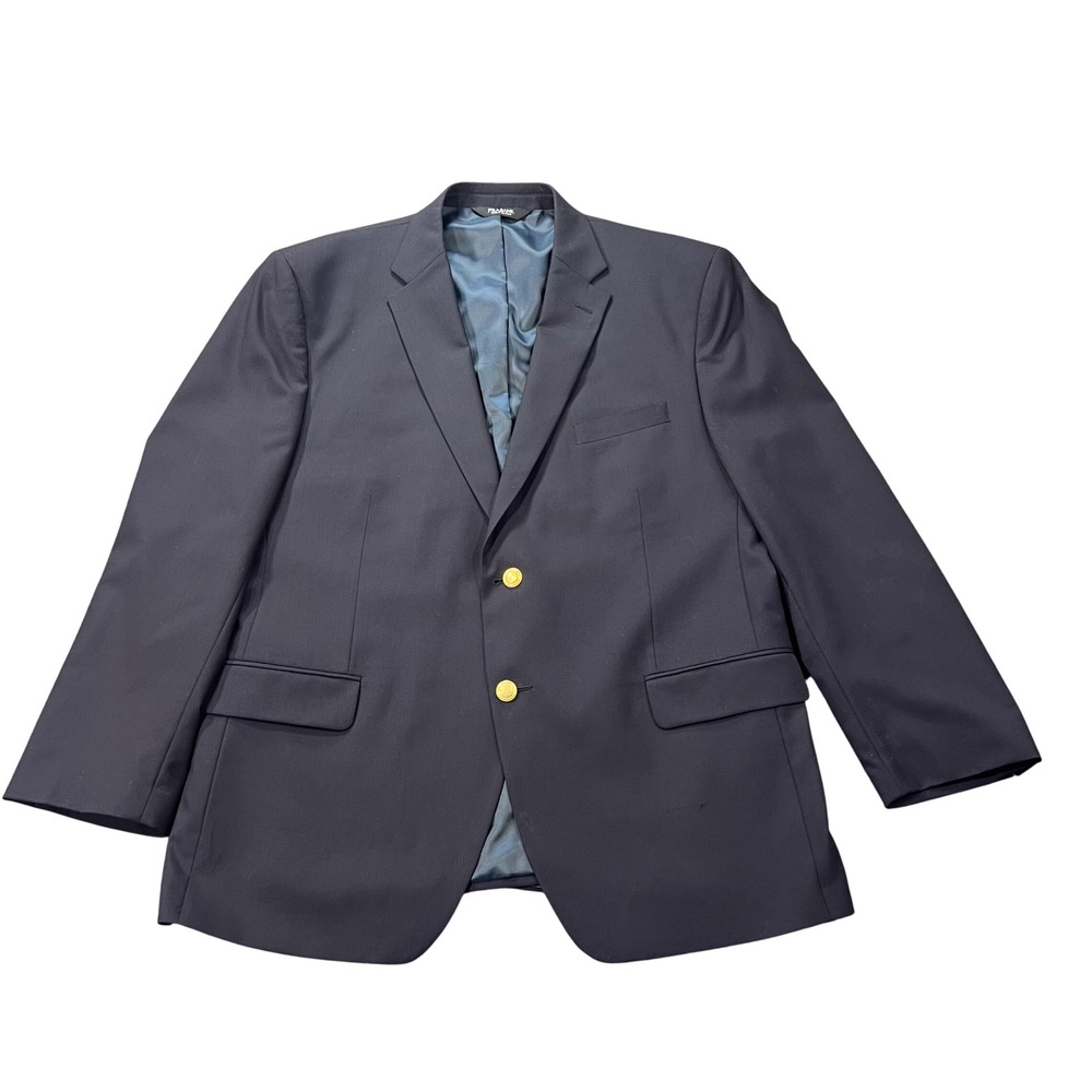 JOS‎ A BANK Men's Size 46 Regular Traditional Fit Wool Blazer Navy Gold Buttons